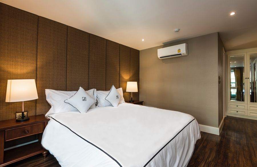 The master bedroom seen from the doorway